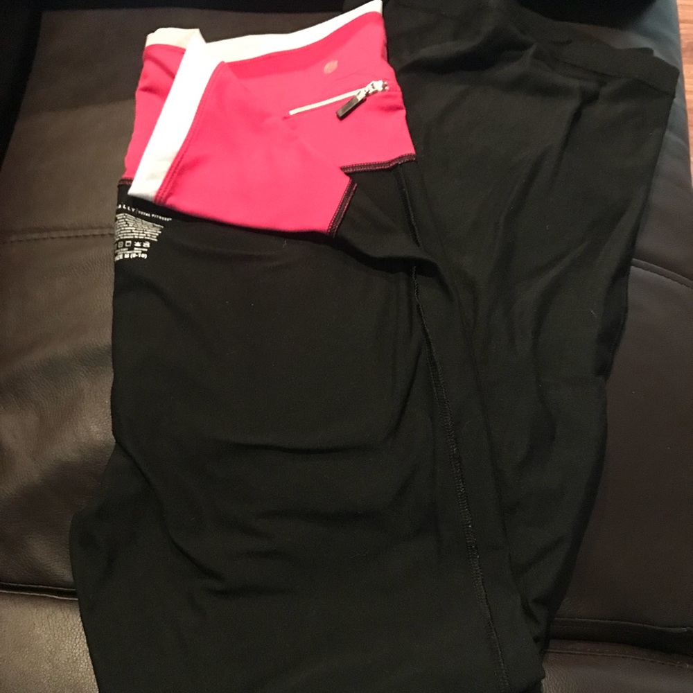Bally pink and black yoga pants